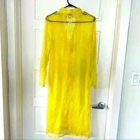 LULI K YELLOW SWIMWEAR  TUNIQUE SEQUINS SIZE SMALL - Picture 4 of 16